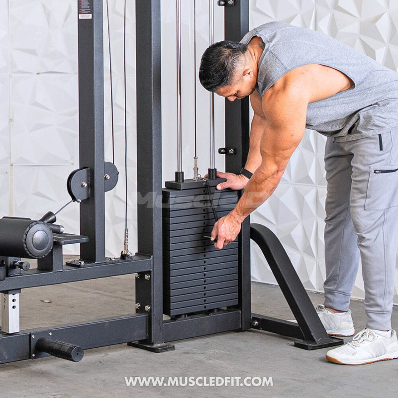 Classic V2 Selectorized Lat Pulldown / Low Row Combo by Muscle D Fitness