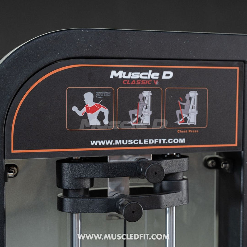 Classic V2 Selectorized Chest Press | Muscle D Fitness Commercial Machine